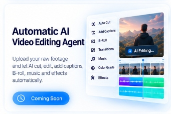 Professional video editing timeline with automated cut points and effects