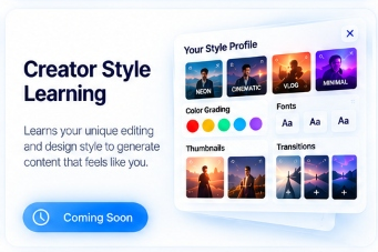 Creator style profile analysis with color grading and visual branding